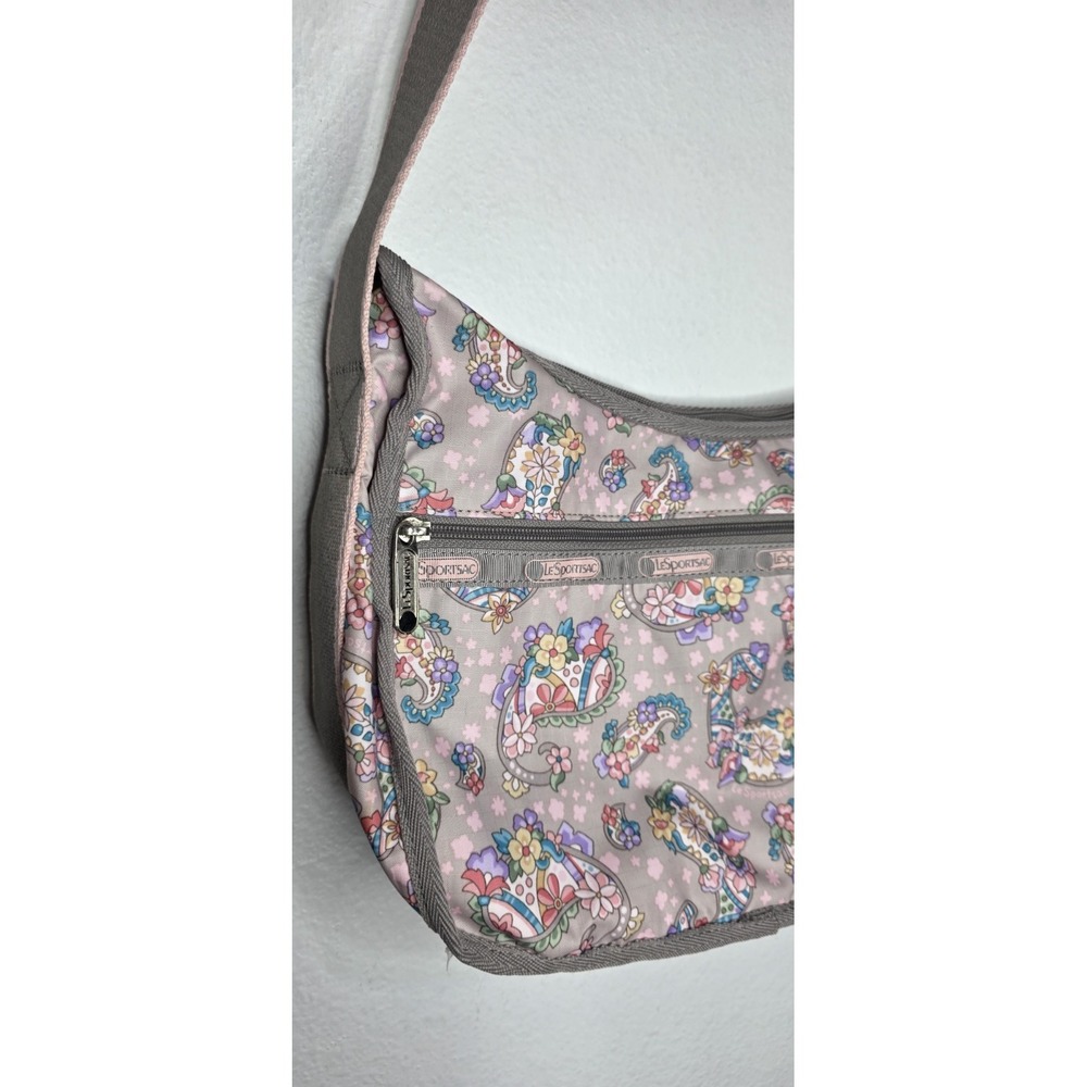 LeSPORTSAC‎ Pink Paisley Expandable Crossbody Shoulder Everyday Bag Tote Travel